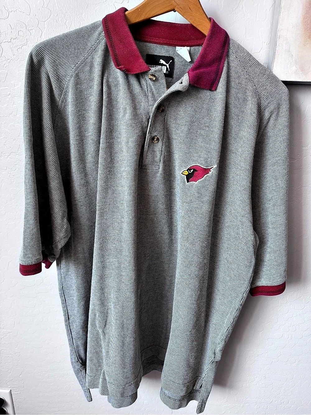 Puma Arizona Cardinals Men's Gray & Red NFL Polo